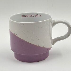 NWT Mainstays Kindness Wins Stackable Ceramic Mug Purple Dipped
